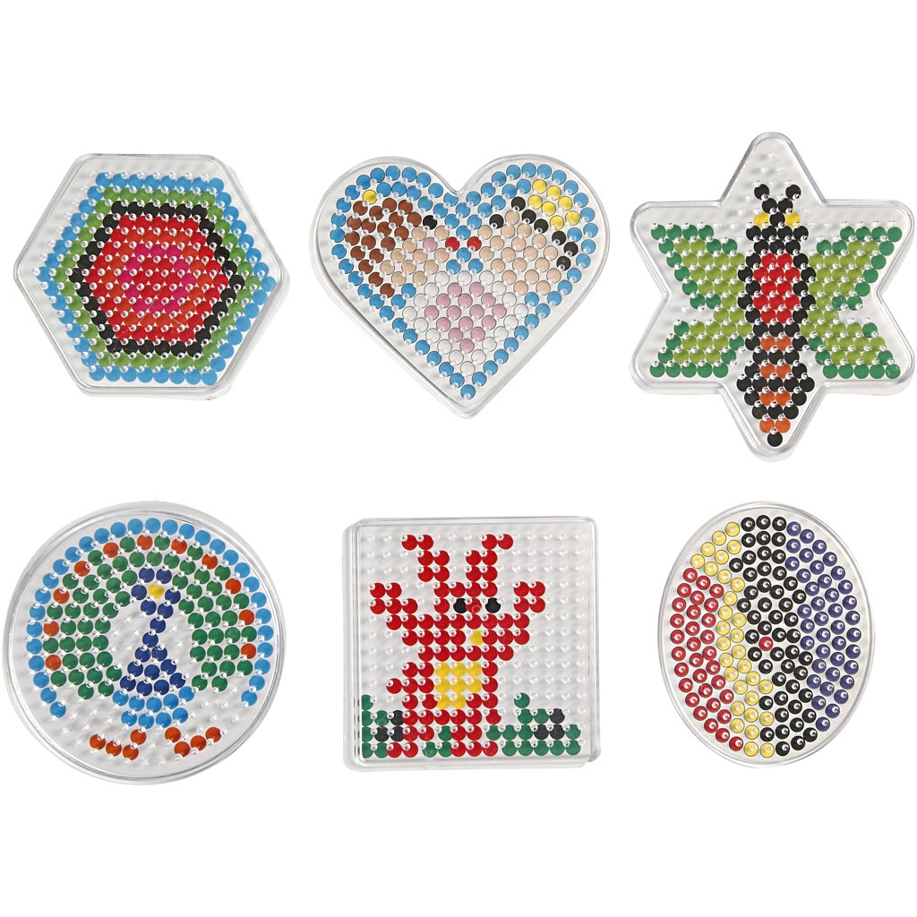 Creativ company onderplaat, ovaal, hart, zeskant, cirkel, vierkant en ster, afm 7x7,5-10,5x9,5 cm, medium, 6 stuk 1 doos