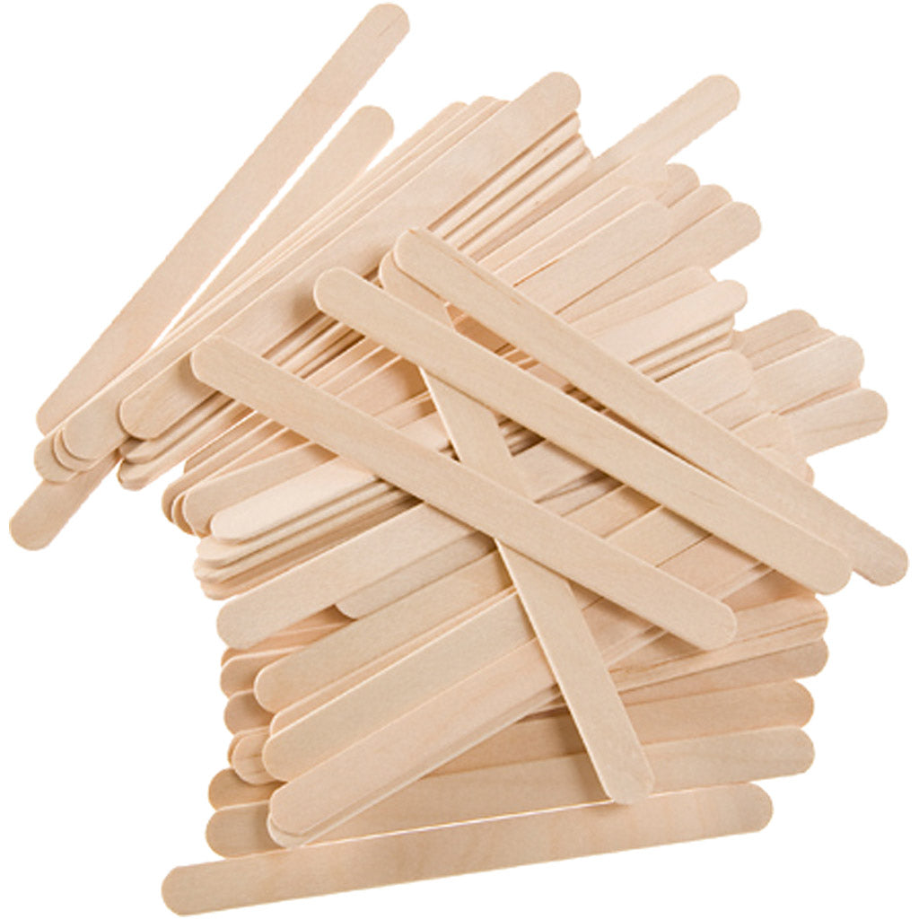 Creativ company ijslollystokjes, l: 11,4 cm, b: 10 mm, ca. 745 stuk, naturel, 1000 gr 1 doos