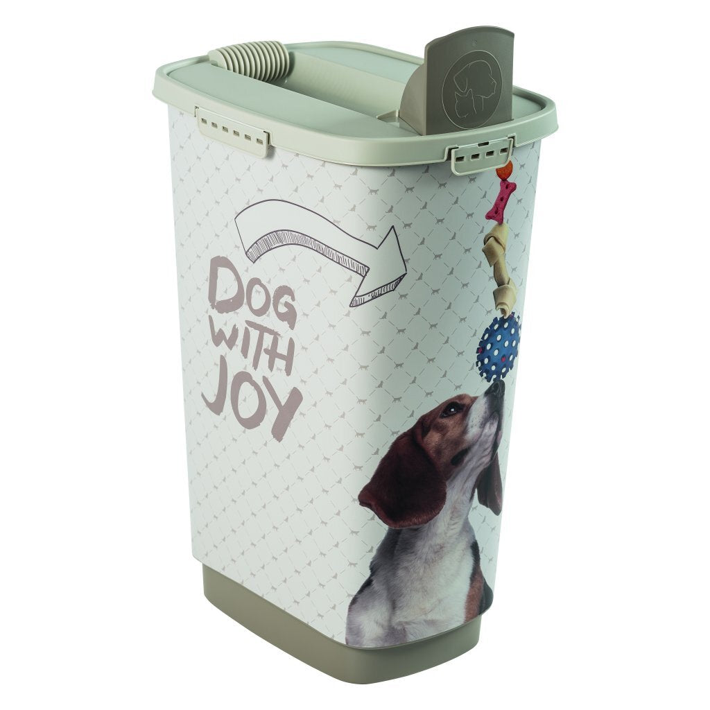 Rotho cody dog pet food container 50l cappuccino zand