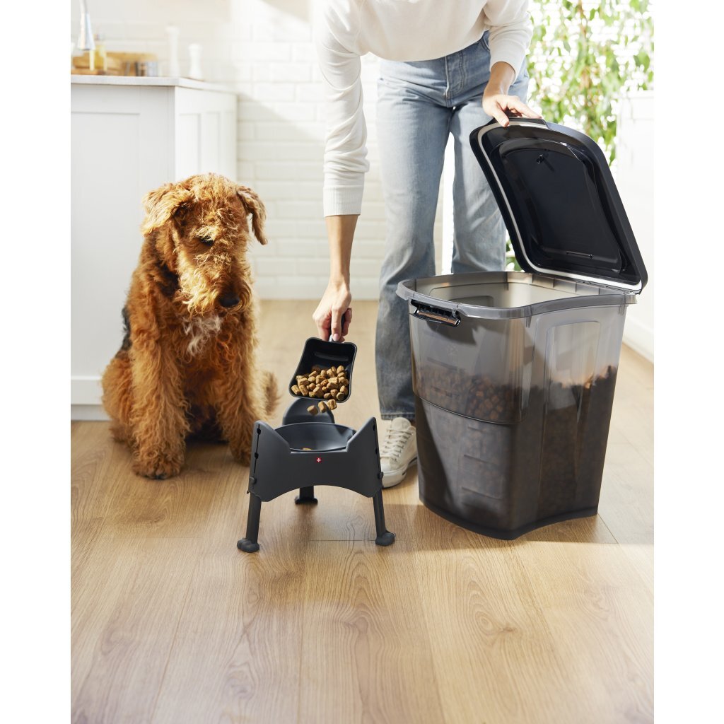 Rotho archi pet food container 38l antraciet transparant