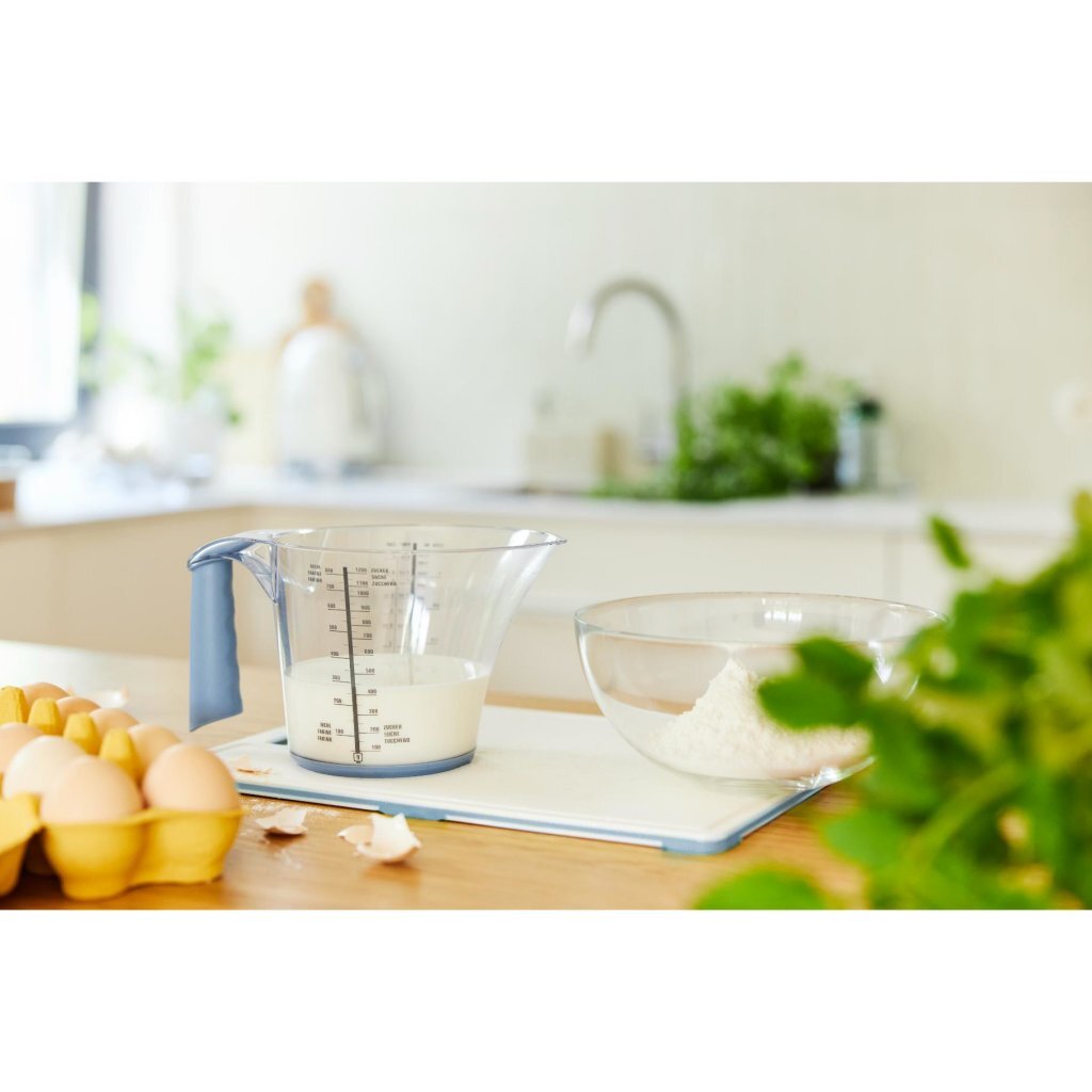 Rotho loft maatbeker 1.2l horizon blauw transparant