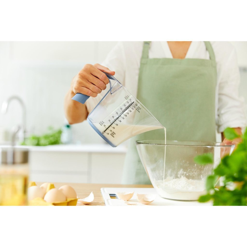 Rotho loft maatbeker 1.2l horizon blauw transparant