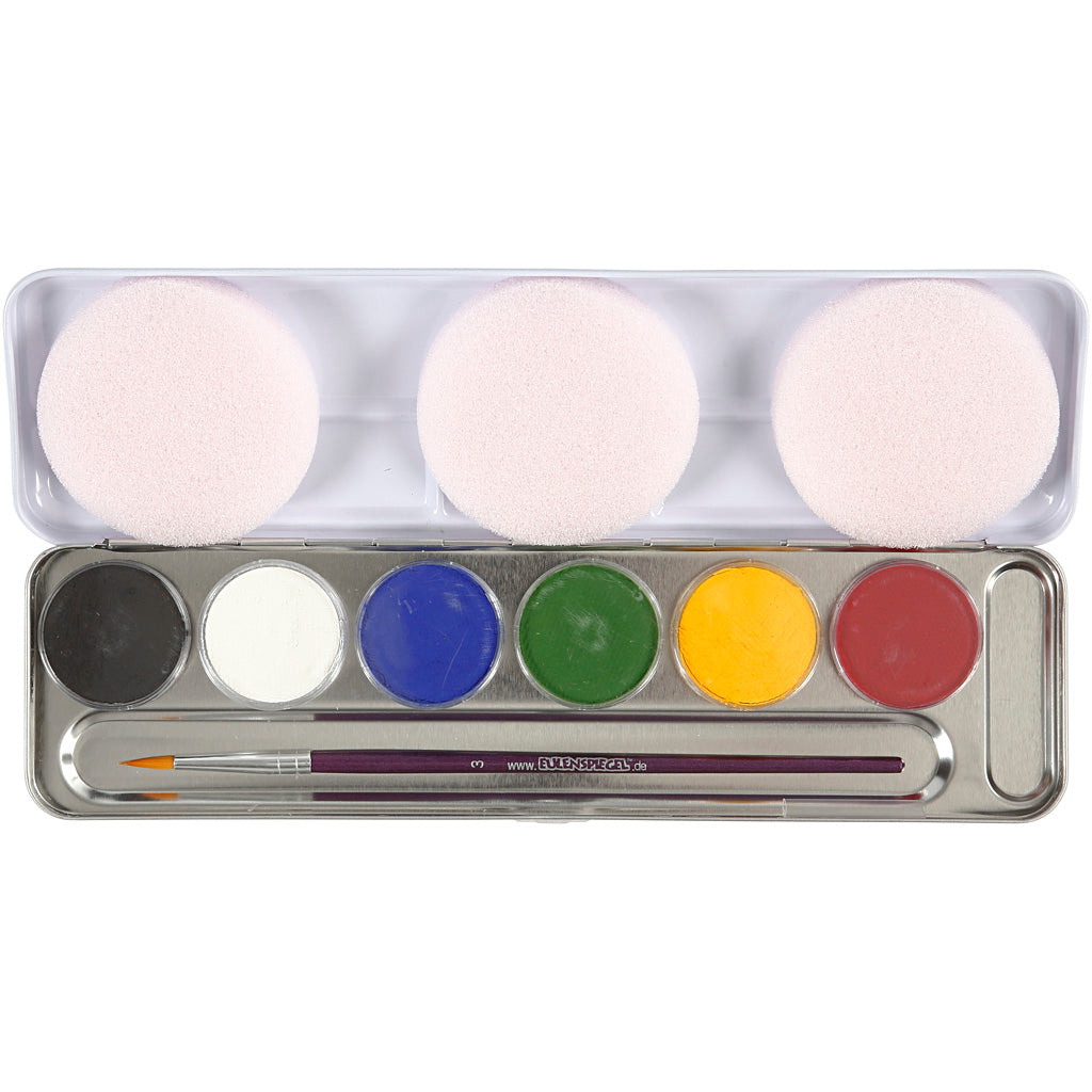 Eulenspiegel schmink, diverse kleuren, 6 kleur 1 set