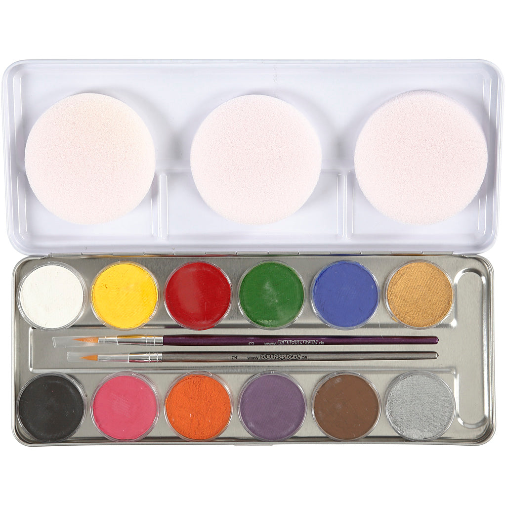 Eulenspiegel schmink, diverse kleuren, 12 kleur 1 set