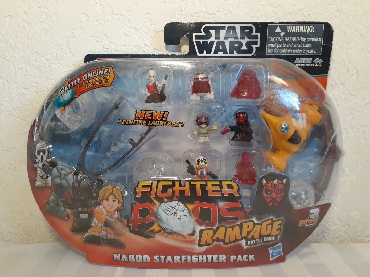 Hasbro star wars fighter pods rampage battle game naboo starfighter 2012 series 3
