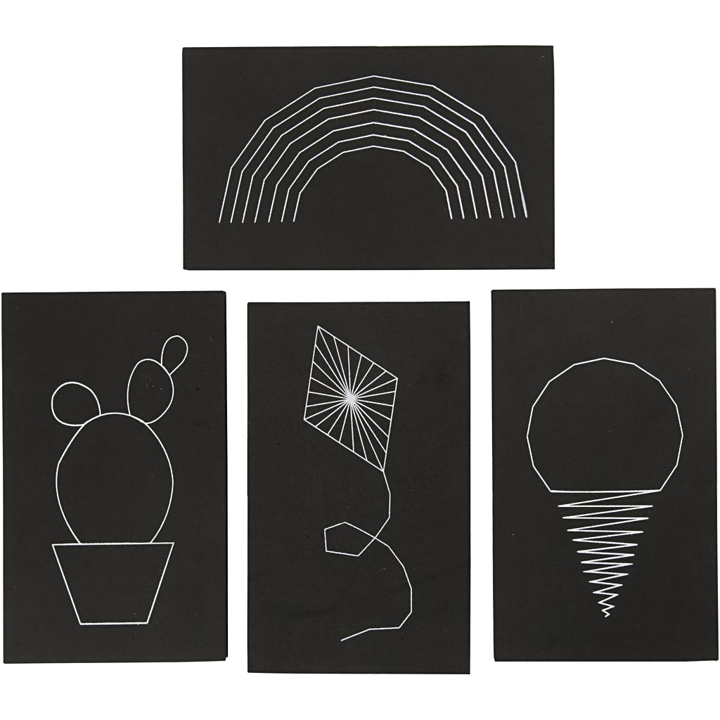 Creativ company string art, afm 20x12 cm, dikte 10 mm, zwart, 16 stuk 1 doos
