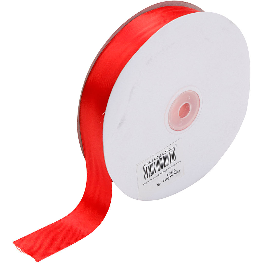 Creativ company satijnlint, b: 25 mm, rood, 50 m 1 rol