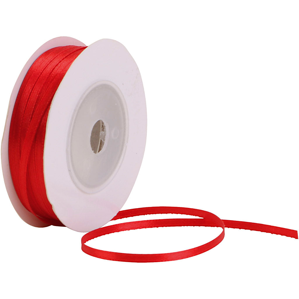 Creativ company satijnlint, b: 3 mm, rood, 30 m 1 rol