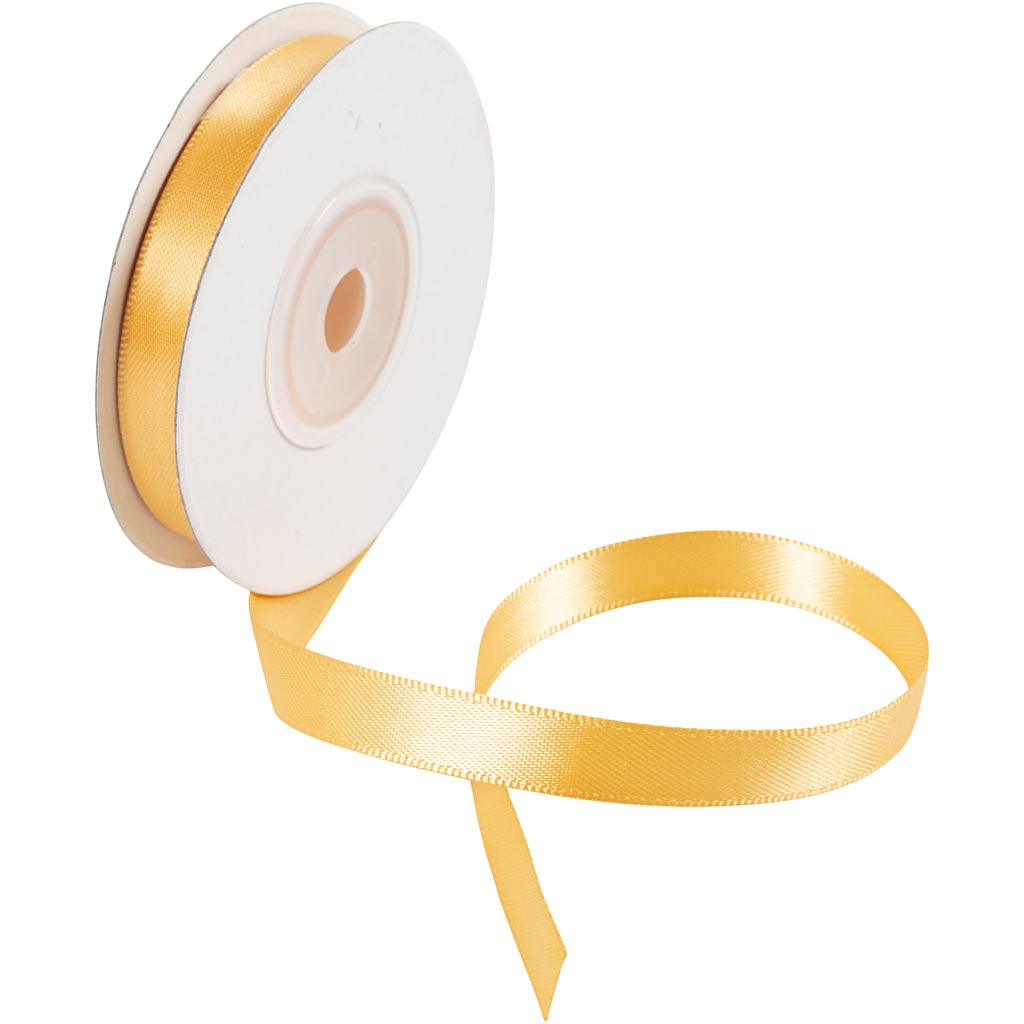Creativ company satijnlint, b: 10 mm, geel, 10 m 1 rol
