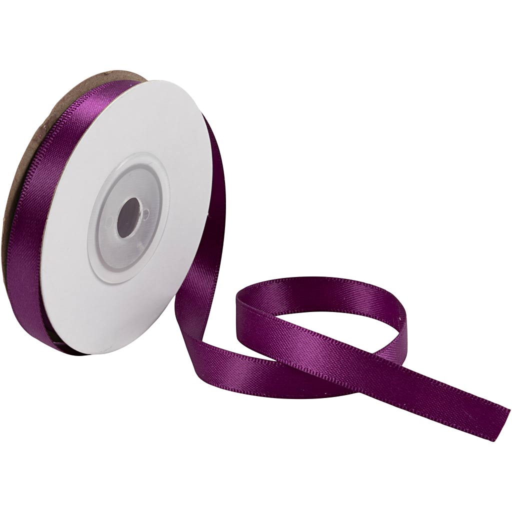 Creativ company satijnlint, b: 10 mm, donkerpaars, 10 m 1 rol