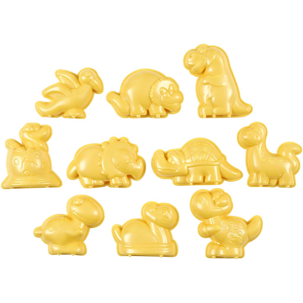 Sandy clay® vormpjes, dino's, afm 4,5-6 cm, 10 stuk 1 doos