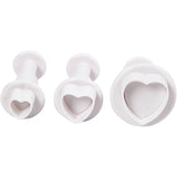 Creativ company uitsteekvormen met stempel, hart, d 2+2,3+3 cm, wit, 3 stuk 1 doos