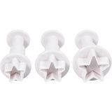 Creativ company uitsteekvormen met stempel, ster, d 2,1+2,3+2,6 cm, wit, 3 stuk 1 doos
