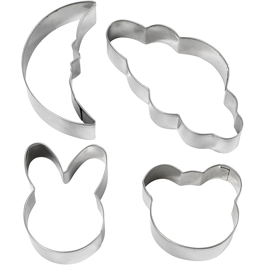 Creativ company uitsteekvormen, wolk, haas, beer, lieveheersbeestje, h: 10 cm, 4 stuk 1 doos