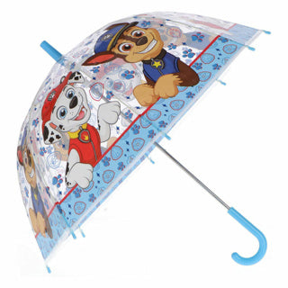 Undercover paw patrol kinderparaplu 69 cm blauw transparant