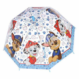 Undercover paw patrol kinderparaplu 69 cm blauw transparant