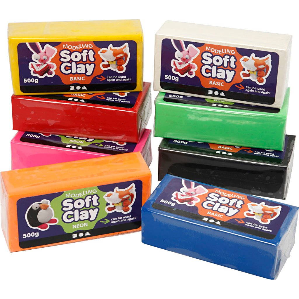 Creativ company boetseerklei, diverse kleuren, 8x500 gr 1 doos