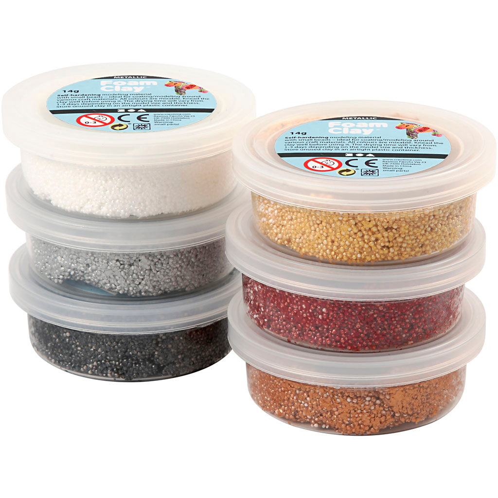 Foam clay ®, metallic, bruin harmonie, 6x14 gr 1 doos