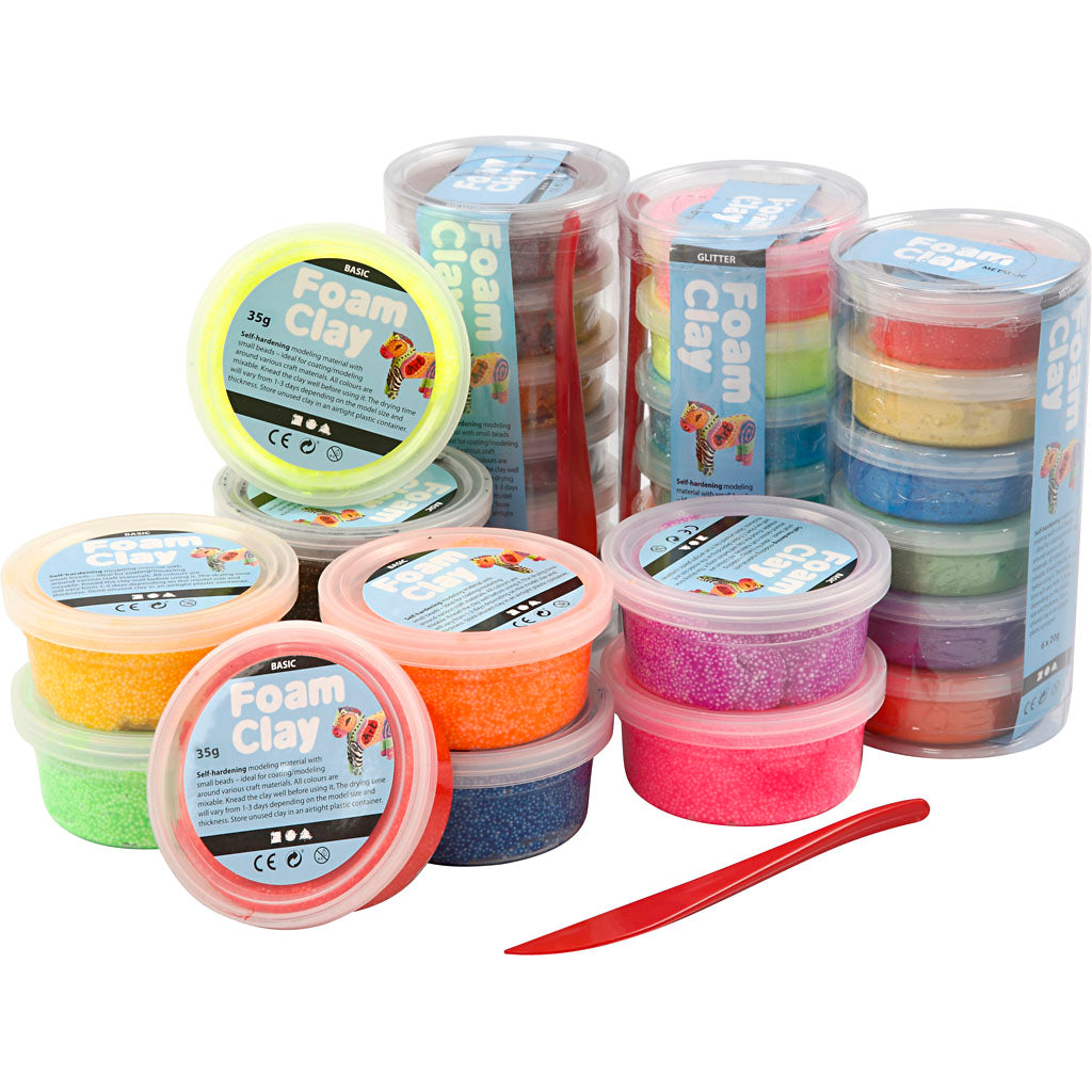 Foam clay ®, glitter, diverse kleuren, 28 doosje 1 doos