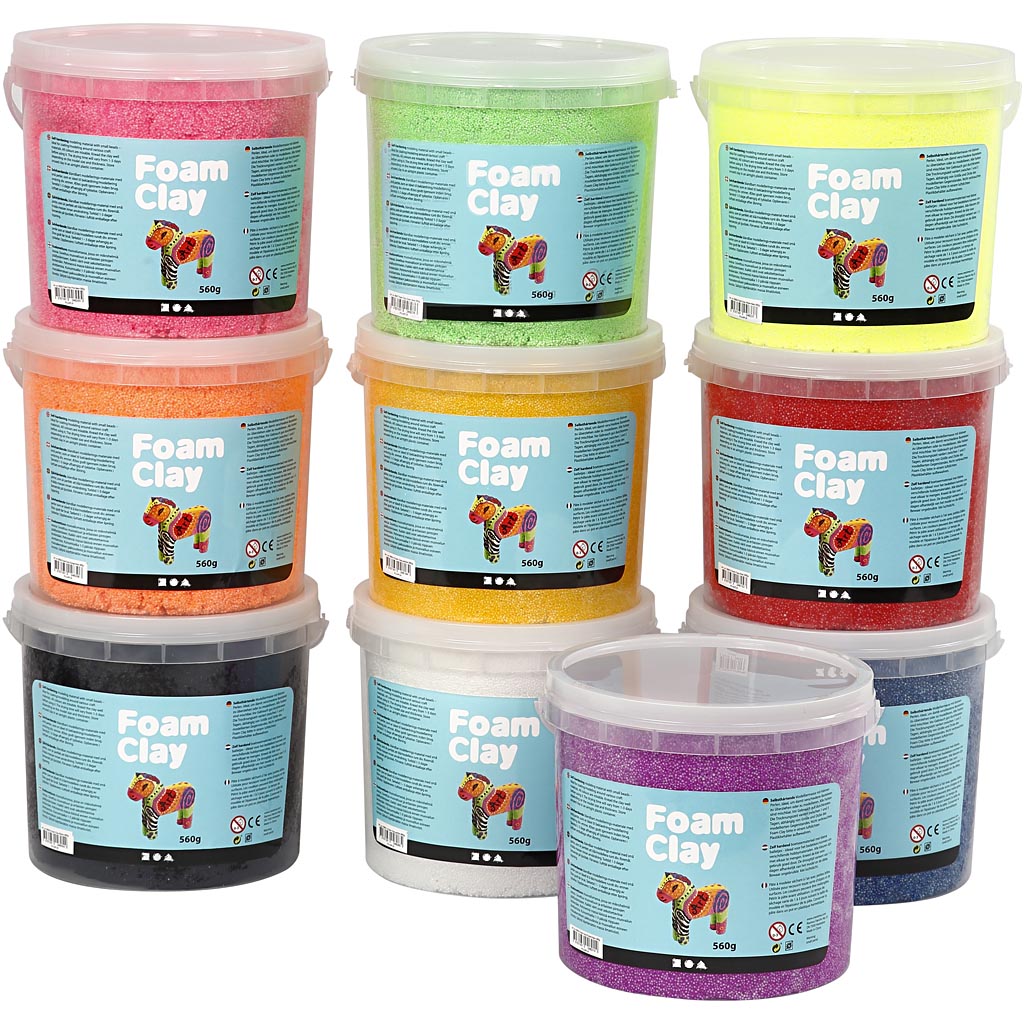 Foam clay ®, diverse kleuren, 10x560 gr 1 doos