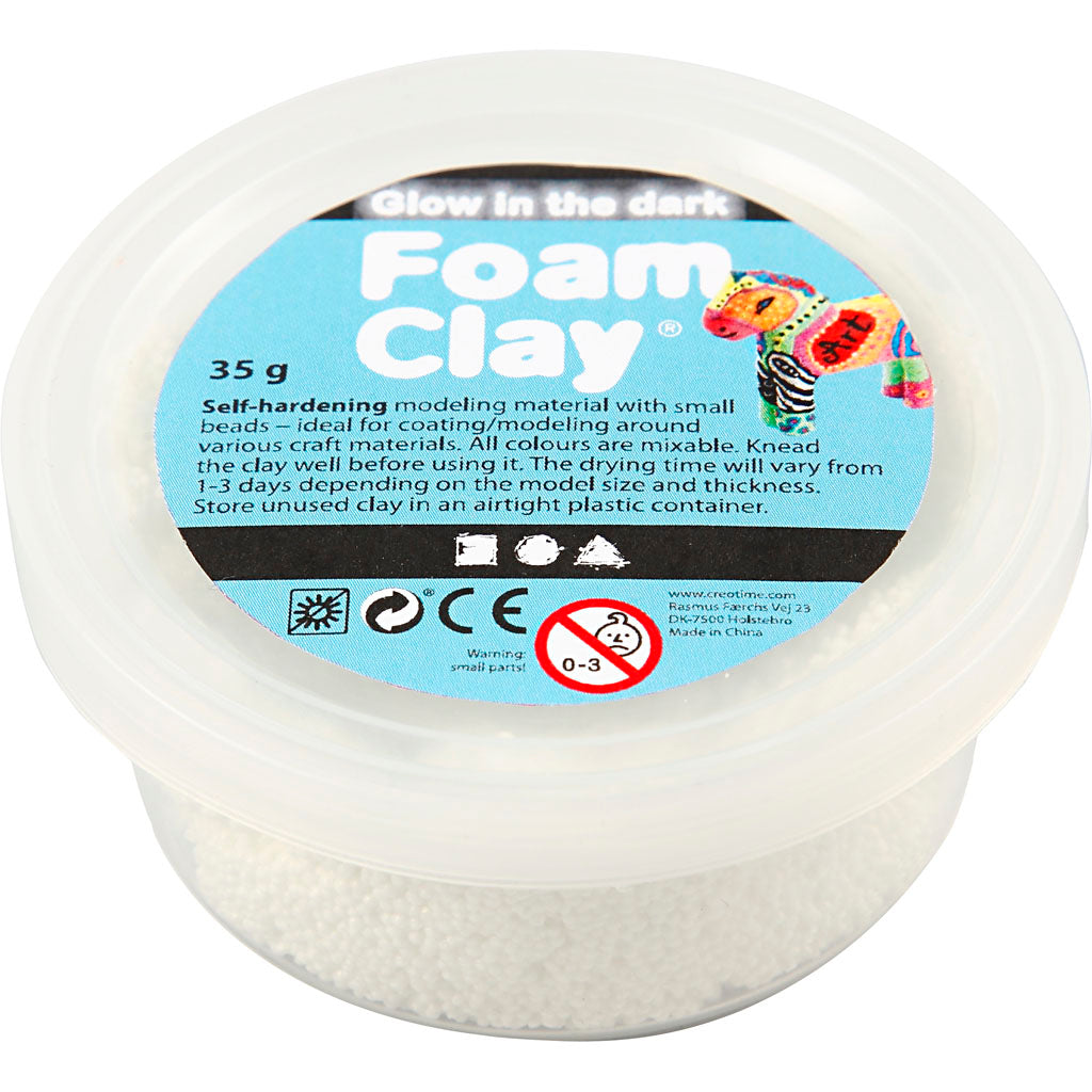 Foam clay ®, glow in the dark, 35 gr 1 doosje