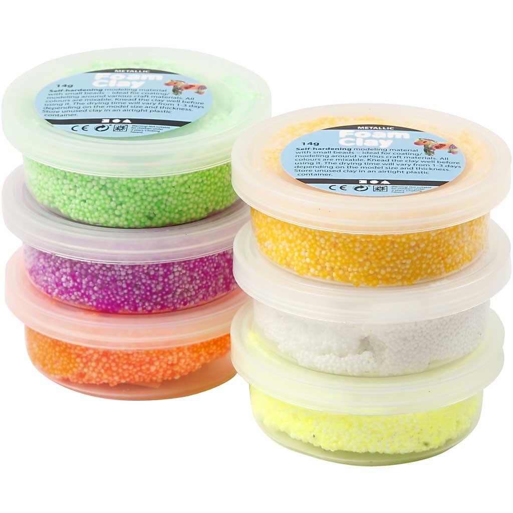 Foam clay ®, voorjaarskleuren, 6x14 gr 1 doos