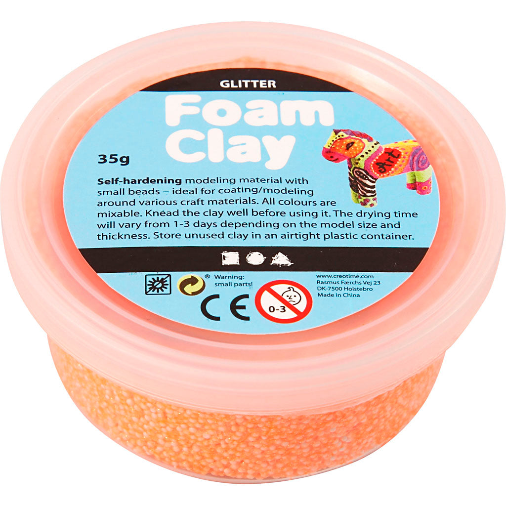 Foam clay ®, glitter, oranje, 35 gr 1 doosje