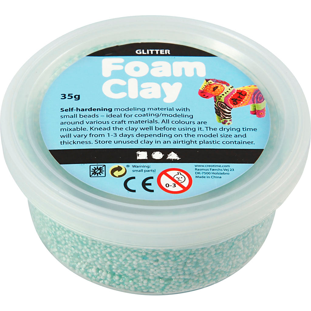 Foam clay ®, glitter, lichtgroen, 35 gr 1 doosje