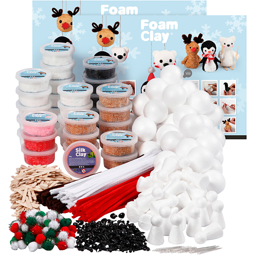 Foam clay groepsset pooldieren met ®, diverse kleuren, 1 set