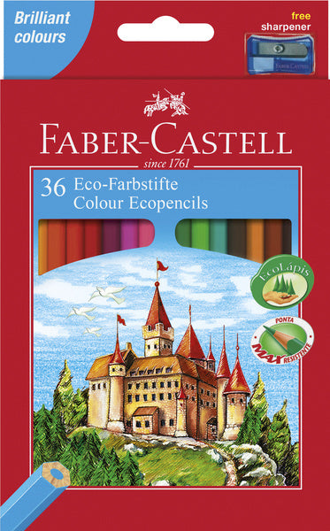 Faber castell fc-120136 kleurpotlood faber-castell castle zeskantig karton etui met 36 stuks