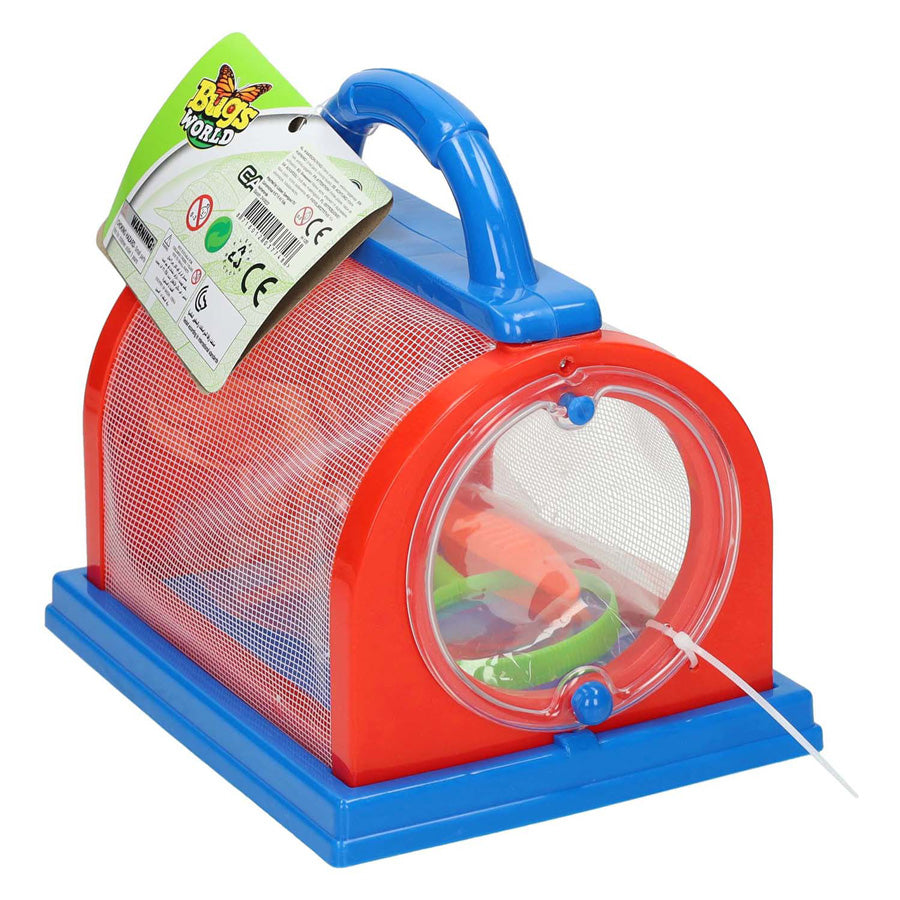 Insecten observatiekast rood blauw, 3dlg.