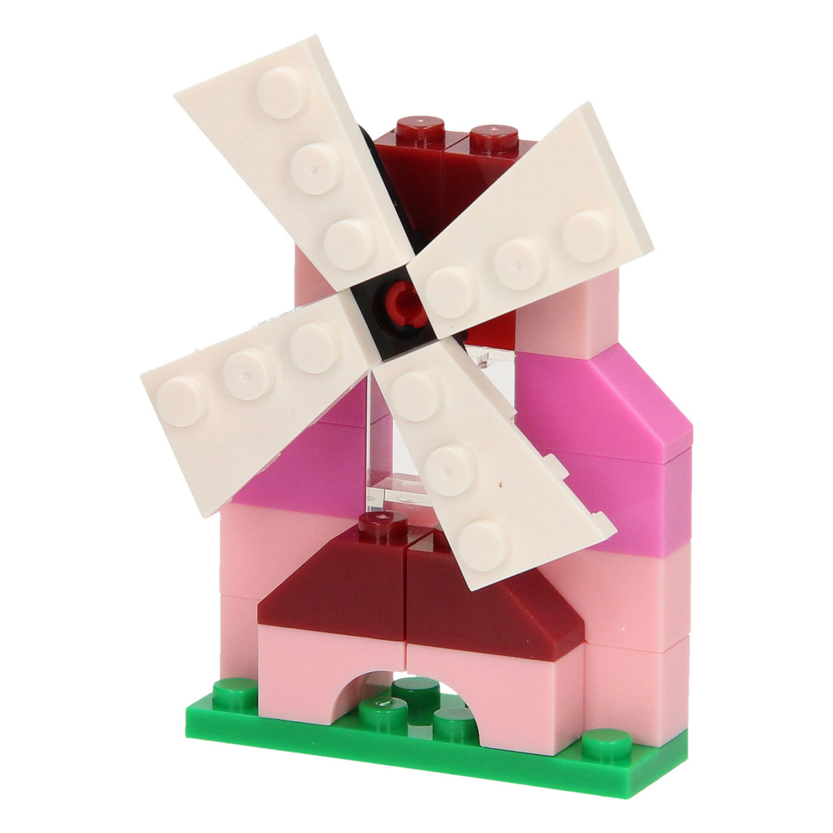 Bouwblokjes 3in1 roze - windmolen, krab, racewagen, 61dlg.
