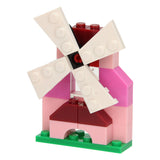 Bouwblokjes 3in1 roze - windmolen, krab, racewagen, 61dlg.