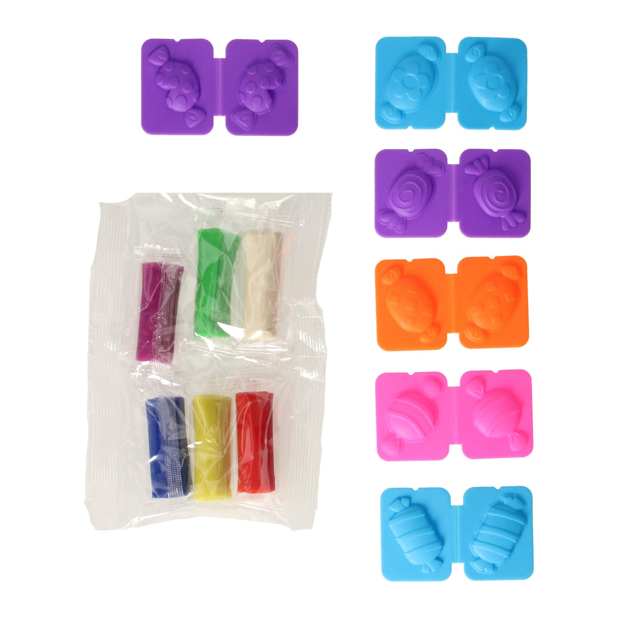 Kleiset in opbergbox snoepjes maken - 6 kleuren klei