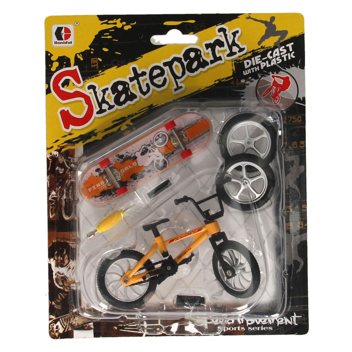 Vinger stuntfiets met accessoires