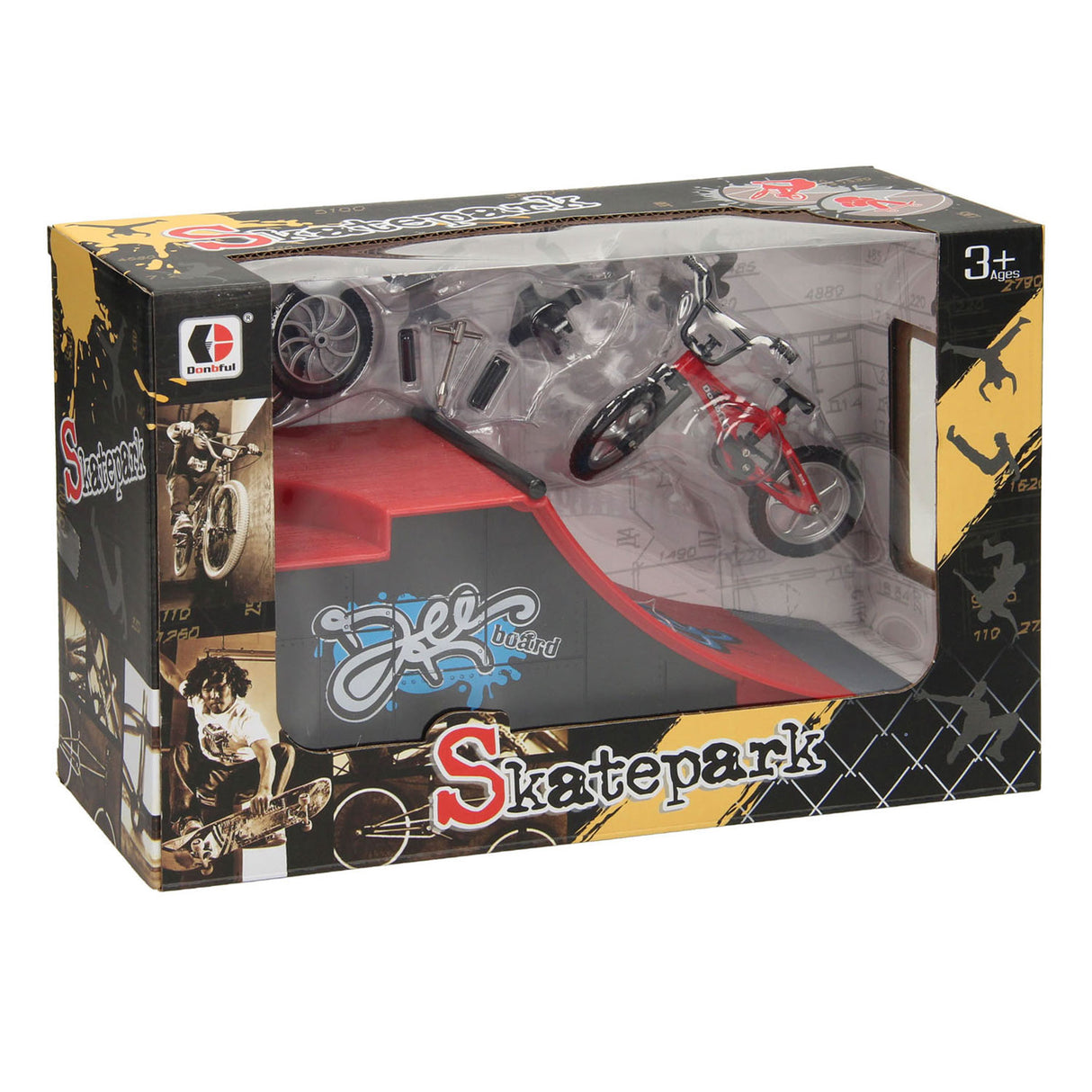 Vinger stuntfiets set met schans