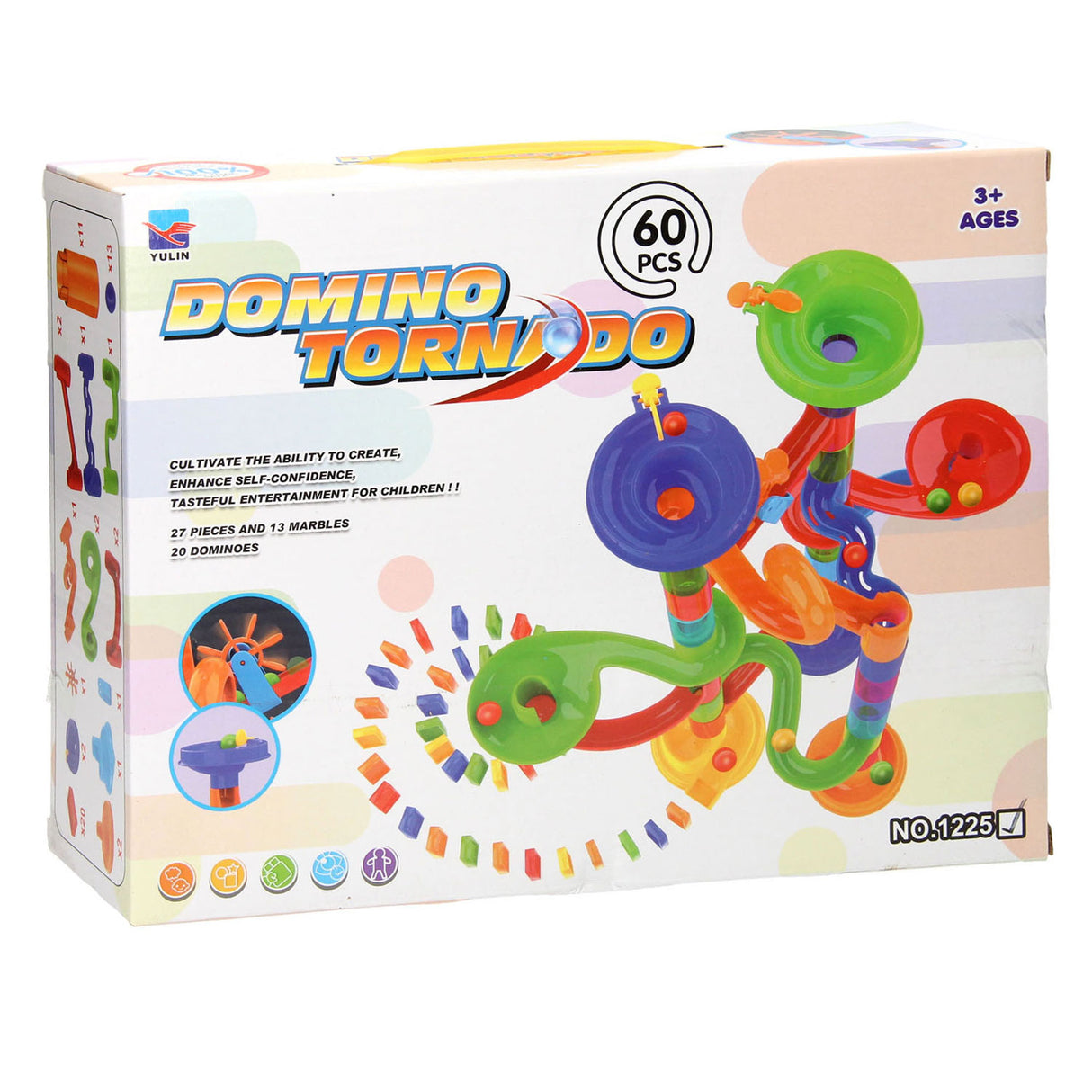 Domino tornado knikkerbaan, 60dlg.