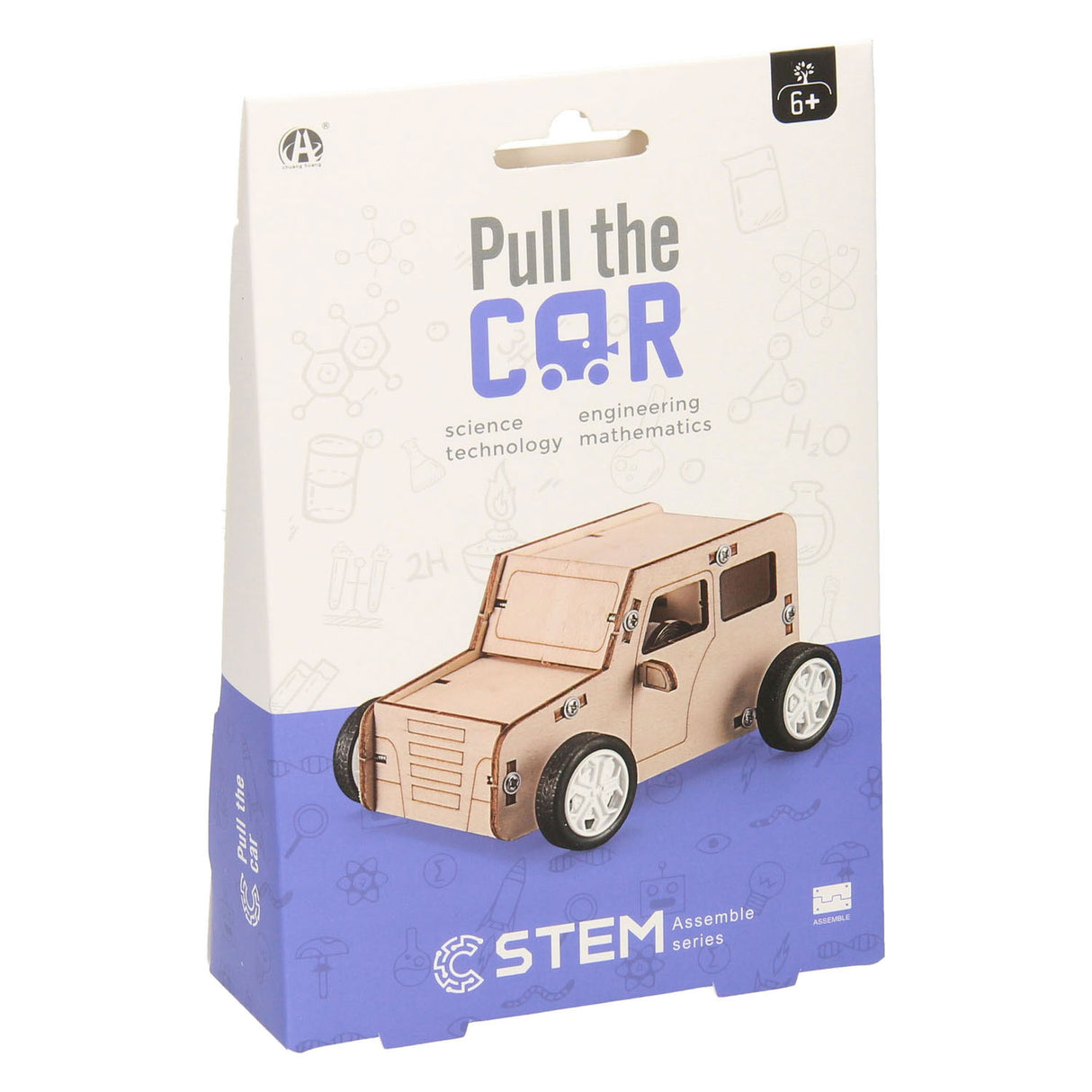 Houten bouwpakket pull string auto
