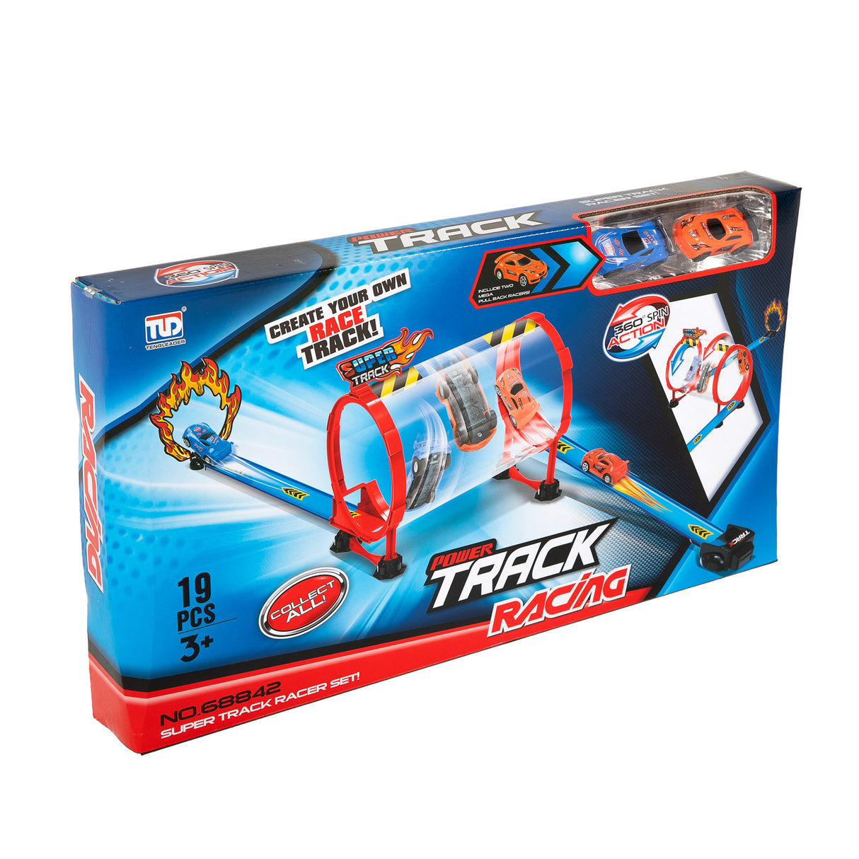 Auto racebaan set koker duel, 19dlg.