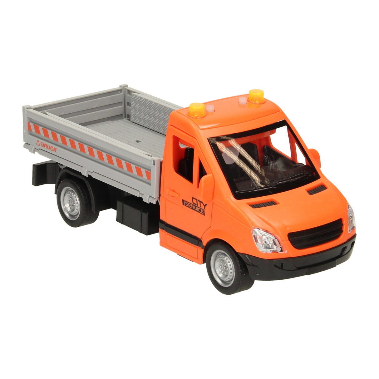 Truck wegwerkzaamheden met licht en geluid