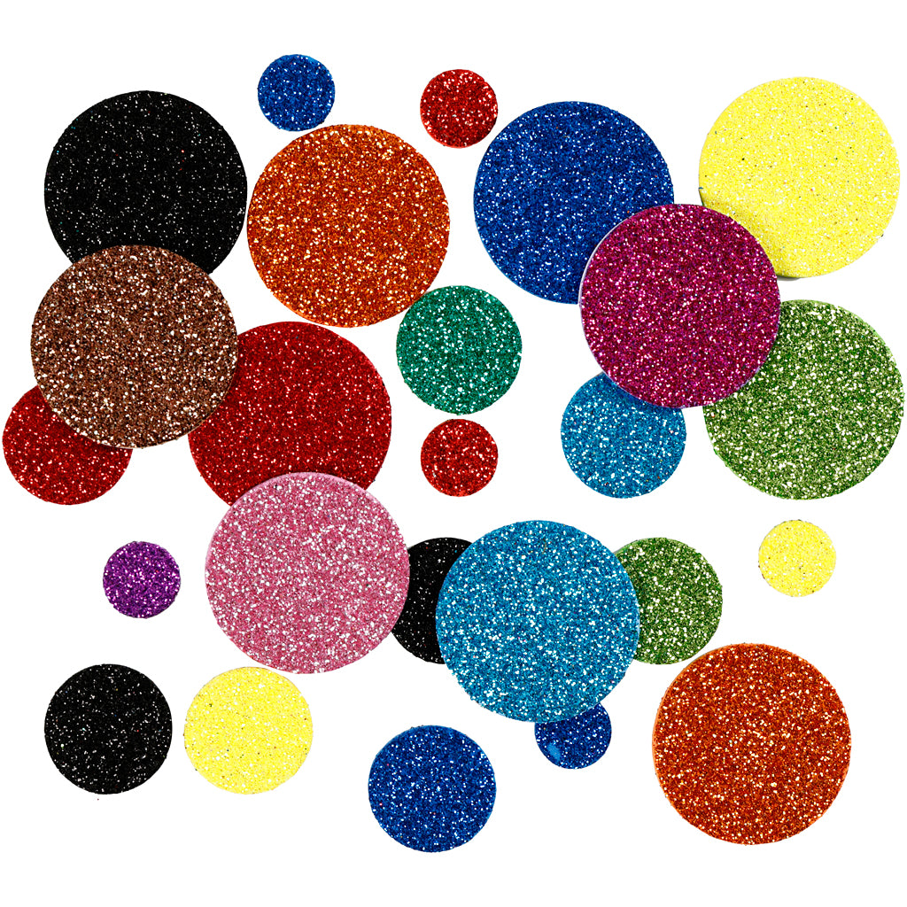 Foamvormen Glitter Cirkels, 150st.
