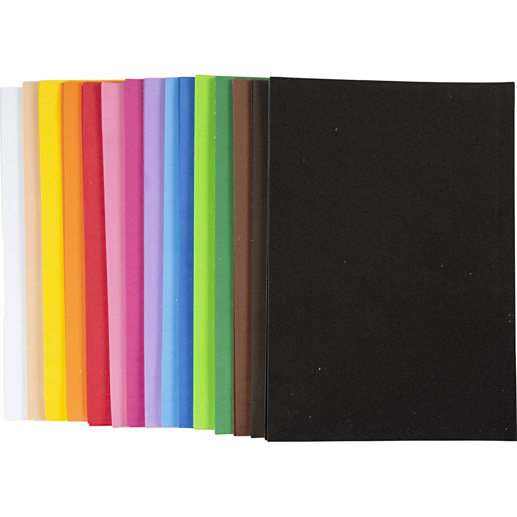 Creativ company foam vellen, zelfklevend, a4, vel 210x297 mm, dikte 2 mm, 30 div vellen 1 doos