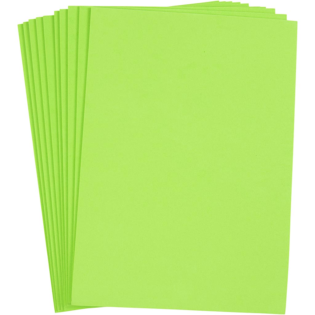 Creativ company foam vellen, a4, vel 210x297 mm, dikte 2 mm, lichtgroen, 10 vel 1 doos