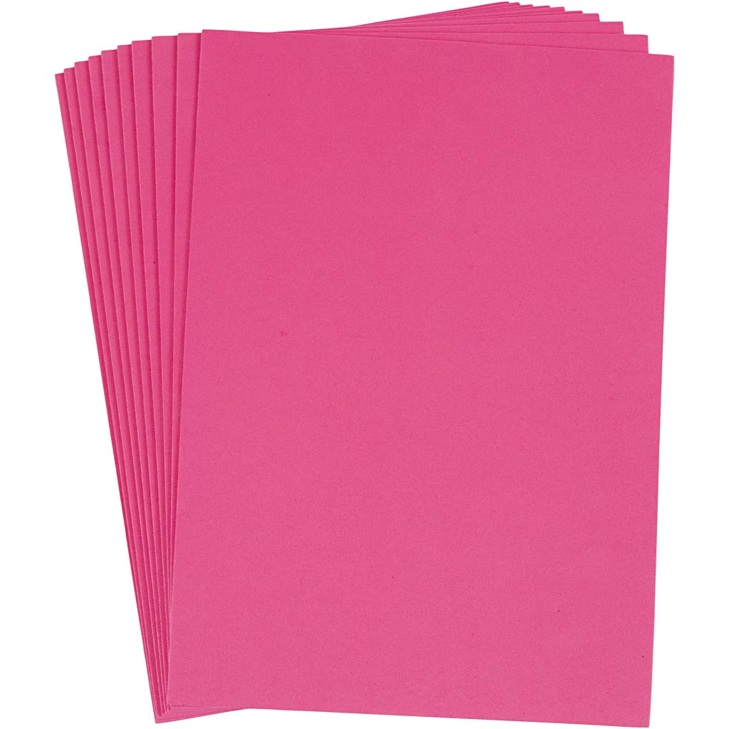 Creativ company foam vellen, a4, vel 210x297 mm, dikte 2 mm, roze, 10 vel 1 doos