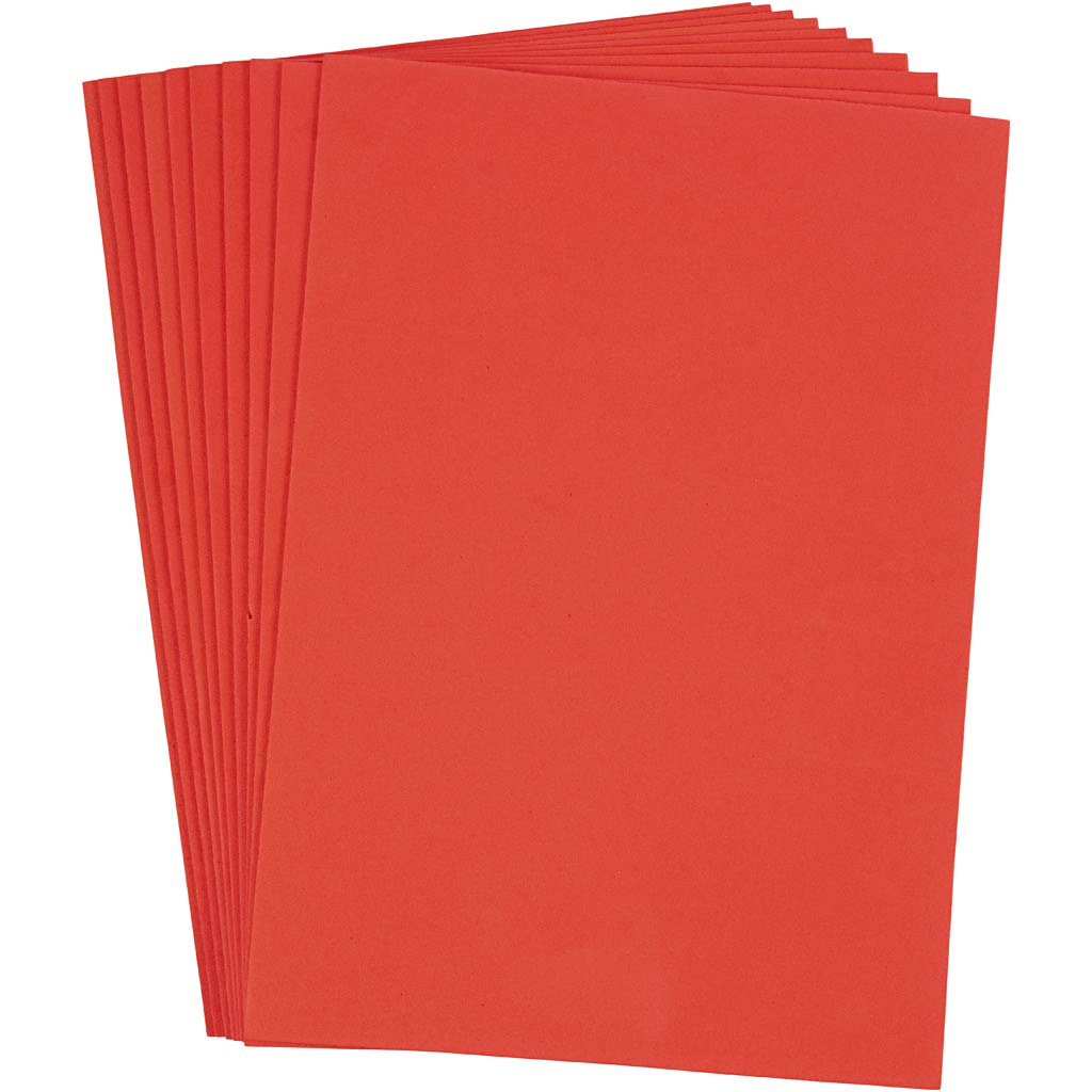 Creativ company foam vellen, a4, vel 210x297 mm, dikte 2 mm, rood, 10 vel 1 doos