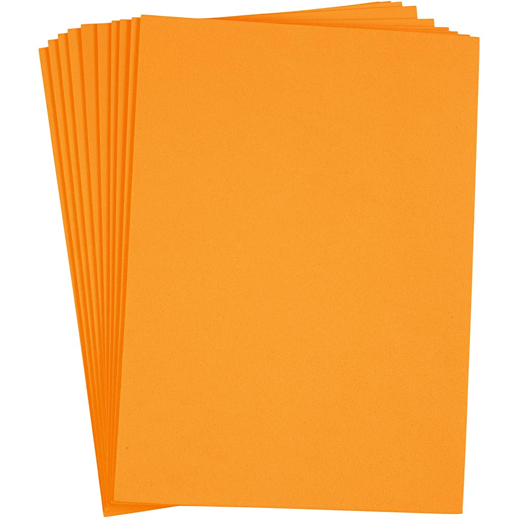 Creativ company foam vellen, a4, vel 210x297 mm, dikte 2 mm, oranje, 10 vel 1 doos