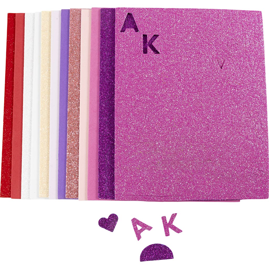 Creativ company foam vellen, afm 14x25 cm, dikte 2 mm, paars roze harmonie, 12 vel 1 doos