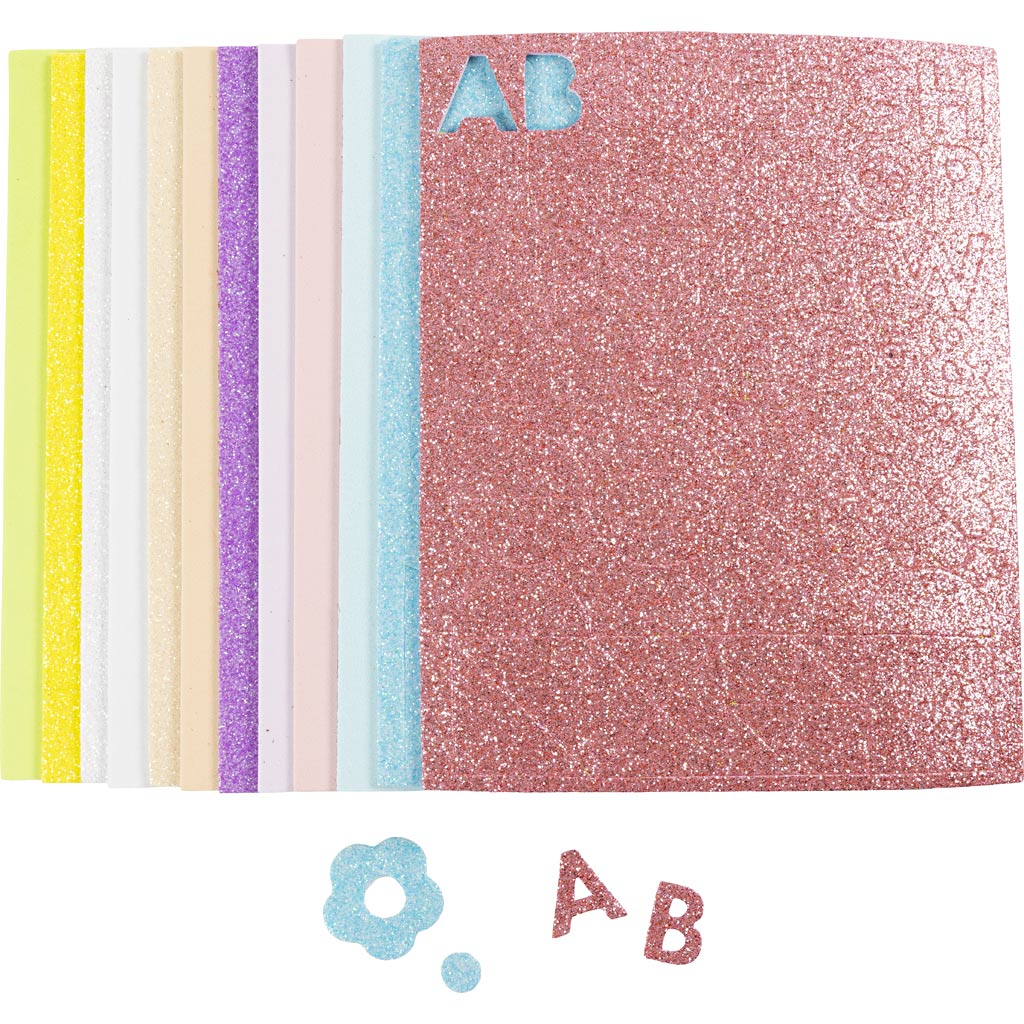 Creativ company foam vellen, afm 14x25 cm, dikte 2 mm, pastelkleuren, 12 vel 1 doos