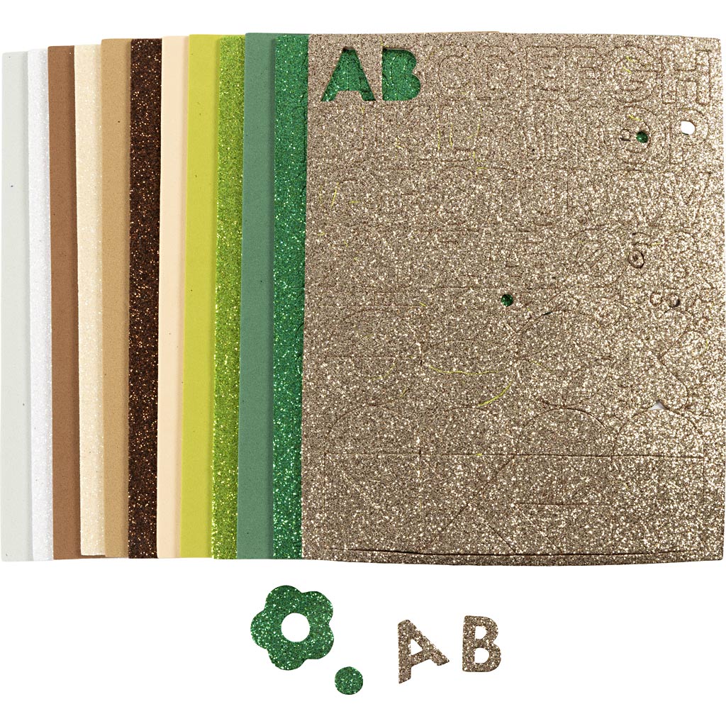 Creativ company foam vellen, afm 14x25 cm, dikte 2 mm, natuurlijke kleuren, 12 vel 1 doos