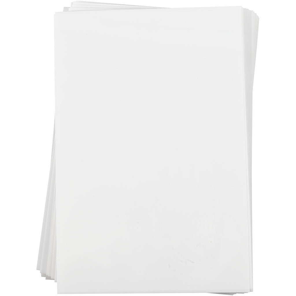 Creativ company vellen krimpfolie, vel 20x30 cm, dikte 0,3 mm, mat wit, 100 vel 1 doos